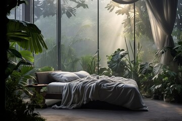 Dreamlike Morning: Chirping Tropical Plants and Soft Whites