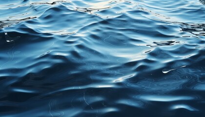 Abstract blue green surface of the ocean with gentle ripples on the surface and light refracting - obrazy, fototapety, plakaty