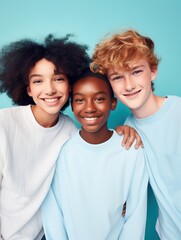 Smile 3 teenagers skin care campaign group portrait