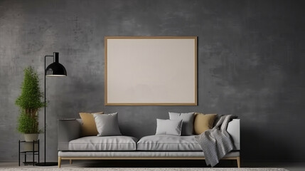 Canvas mockup in modern home interior background. Decor concept. Real estate concept. Art concept. Design concept. House moving concept.