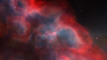 Cosmic background with a blue purple nebula and stars
