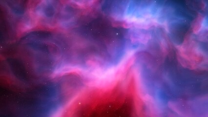 Cosmic background with a blue purple nebula and stars
