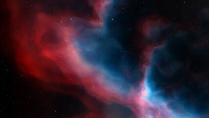 Cosmic background with a blue purple nebula and stars
