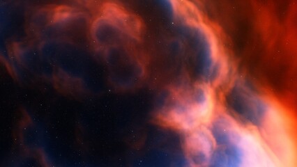 Cosmic background with a blue purple nebula and stars
