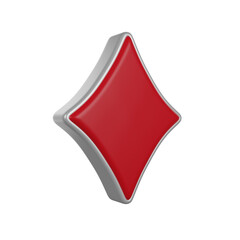Poker Playing Card Tile or Diamond suit 3D render icon 