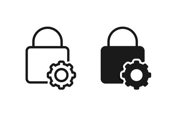 Lock settings. Padlock with gear icon. illustration vector