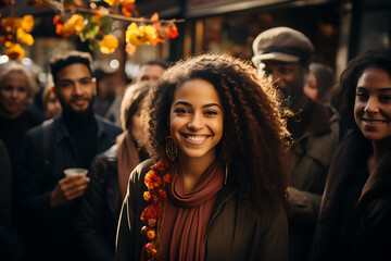 a group of people of different nationalities and smile