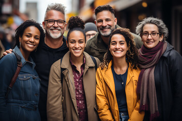 a group of people of different nationalities and smile - obrazy, fototapety, plakaty