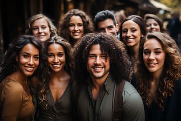 a group of people of different nationalities and smile