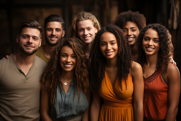 a group of people of different nationalities and smile