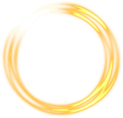 glowing yellow lines futuristic circle frame