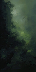Expressive Green oil painting background