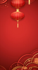 Happy chinese new year 2024 the dragon zodiac sign with flower,lantern,asian elements gold paper cut style on color background.