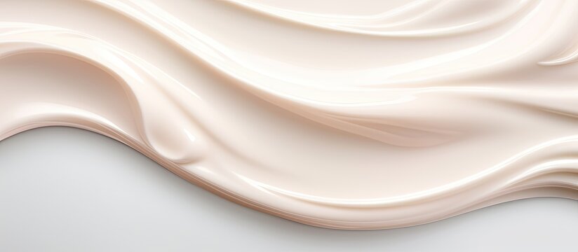 Texture of cream against a white background in the field of cosmetics