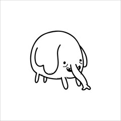 cute elephant character vector illustration