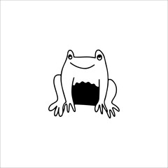 cute frog character vector illustration