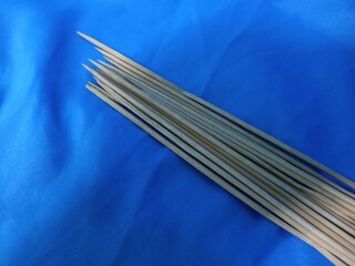 bamboo skewers, satay stick, bamboo sticks close up. used in making satay and other cuisine. photo taken in malaysia