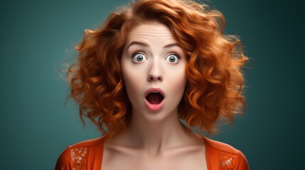 Fototapeta premium An astonished young woman