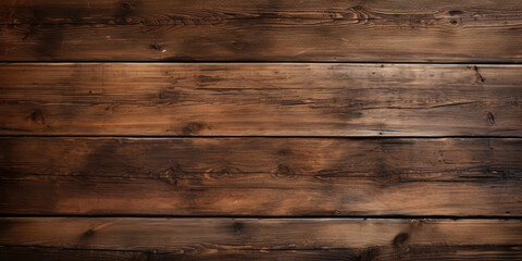 An aged, grunge-style wooden timber texture in rustic brown, suitable for backgrounds on walls, floors, or tables.