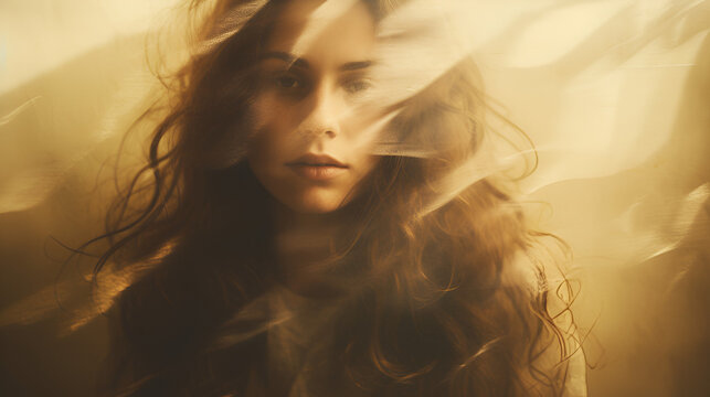 blurry retro portrait of girl, euphoria, dreamy, self awareness