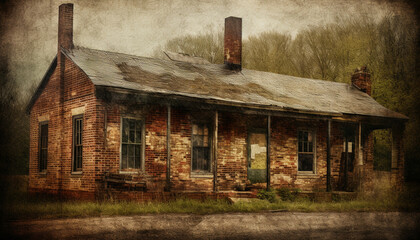 old abandoned house created with Generative AI technology