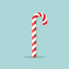 Foto op Canvas A clean and sleek candy cane illustration. Flat clean illustration style © Tilra