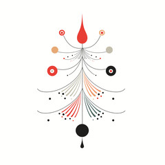 A minimalist ornament with basic patterns. Flat clean illustration style