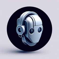 Robot head 3D illustration icon