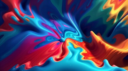 Abstract rainbow paint in background. 3d aesthetic of creative projects. Marble liquid background footage. High-quality footage features colorful liquids swirling and flowing to create stunning