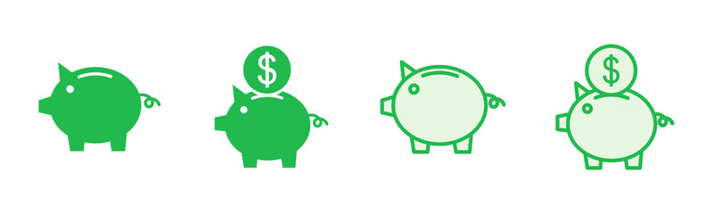 Obraz premium Piggy bank icon vector. piggy money icon