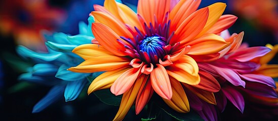 The close up view of the summer flower is teeming with vibrant colors and exquisite beauty