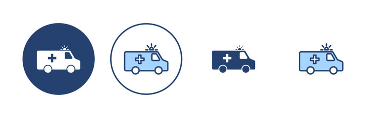 Ambulance icon vector. ambulance truck sign and symbol. ambulance car