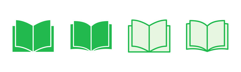 Book icon set. open book icon vector. ebook icon