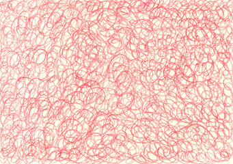 Hand drawn with colored pencils, red art line drawing, doodle hand drawn background. Colorful children's funny template. Pencil banner, poster, postcard.