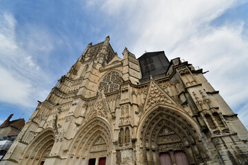 Fototapeta premium Meaux, France. Cathédrale Saint-Étienne de Meaux (Saint Stephen's Cathedral of Meaux). May 27, 2023.