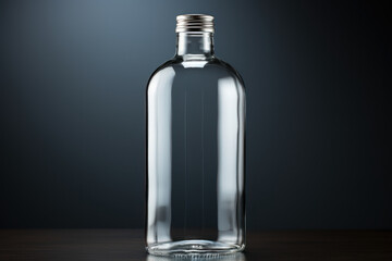 A plain glass bottle, ready for custom label and packaging designs. Generative Ai.