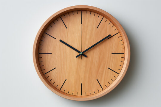 A wall clock with a blank face, ideal for personalized timepiece designs or advertisements. Generative Ai.