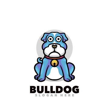 Bulldog mascot cartoon design illustration 