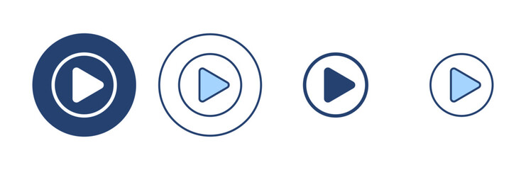 Play icon vector. Play button sign and symbol