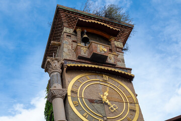 The famous clock tower in Tbilisi the capital of Georgia