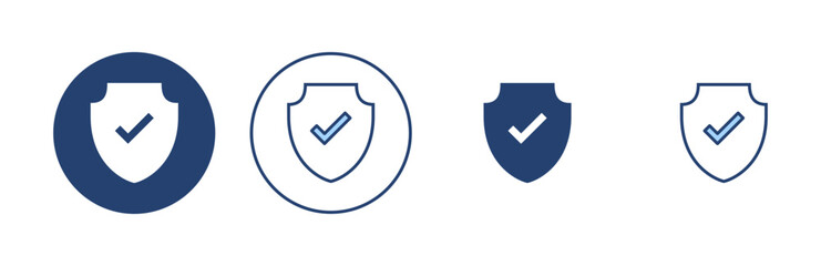 Shield check mark icon vector. Protection approve sign. Insurance icon
