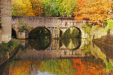 old bridge in autumn