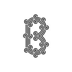 the logo consists of the letter B and wave combined. Outline and elegant.