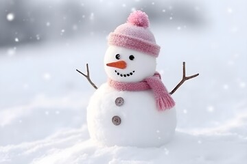 Fototapeta premium かわいい雪だるま