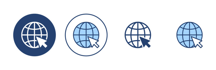Obraz premium Web icon vector. go to web sign and symbol. web click icon. Global search icon