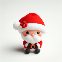 Fototapeta premium An image of a cute toy Santa Claus. Children's Christmas toy.