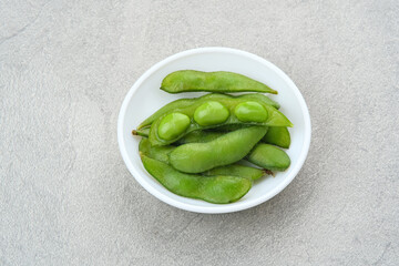Edamame, fresh green soybeans
