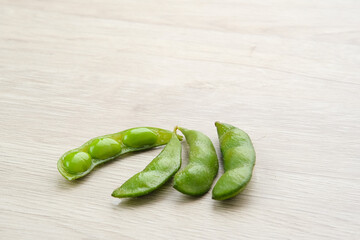 Edamame, fresh green soybeans
