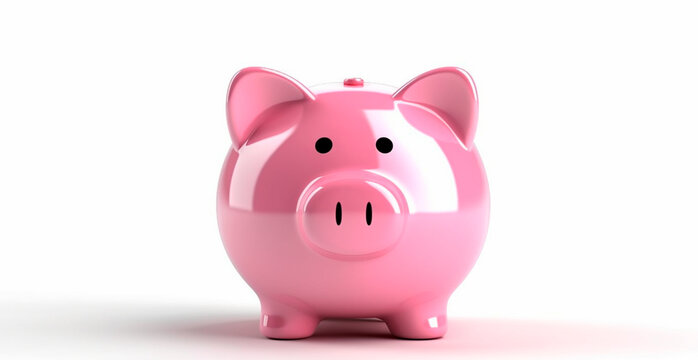 Pink piggy bank, saving money - AI generated image