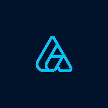 abstract triangle spiral logo template. triangular pyramid symbol